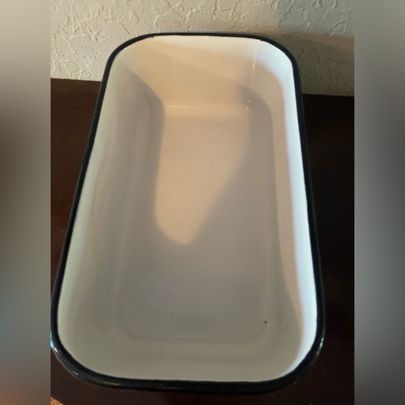 Antique Storage Box Pot 1920’s Large White/ black trim Enamel Ware. - Picture 5 of 7